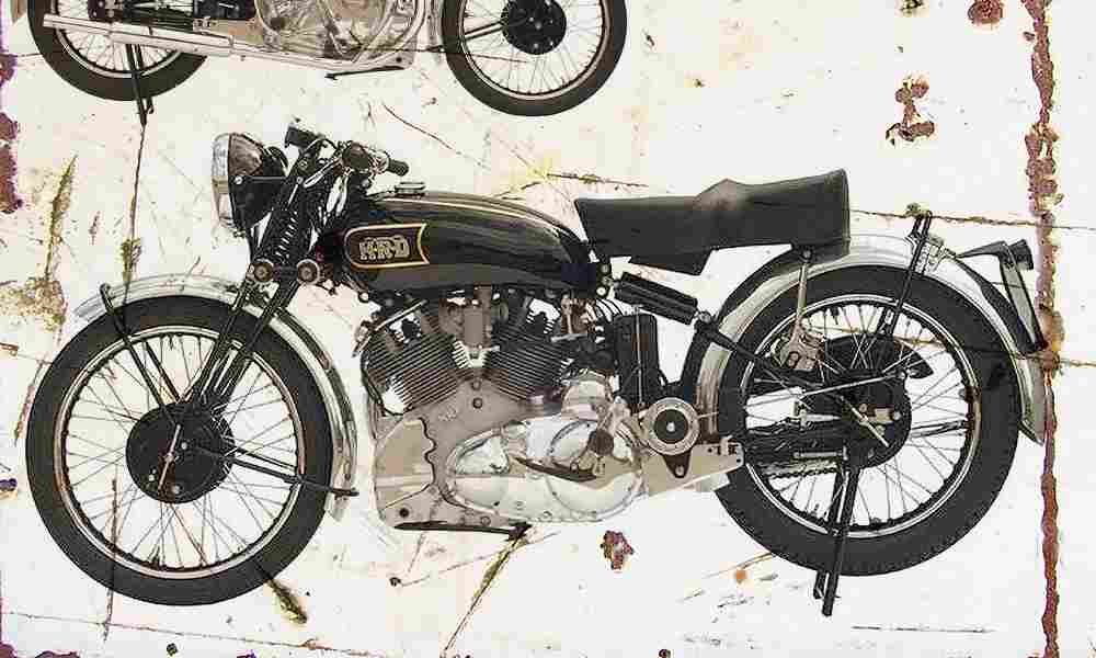 Vincent HRD BlackShadow 1950 Aged Vintage A4 Photo Print
