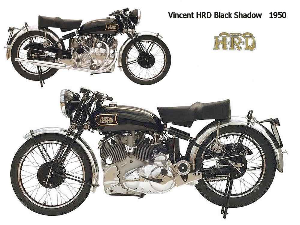 Vincent HRD BlackShadow 1950 motorbike A4 Photo Print