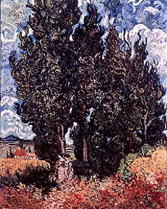 Vincent Van Gogh Cypresses Art A4 Photo Print