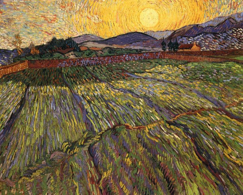 Vincent Van Gogh Gogh Wheat Rising Sun Art A4 Photo Print
