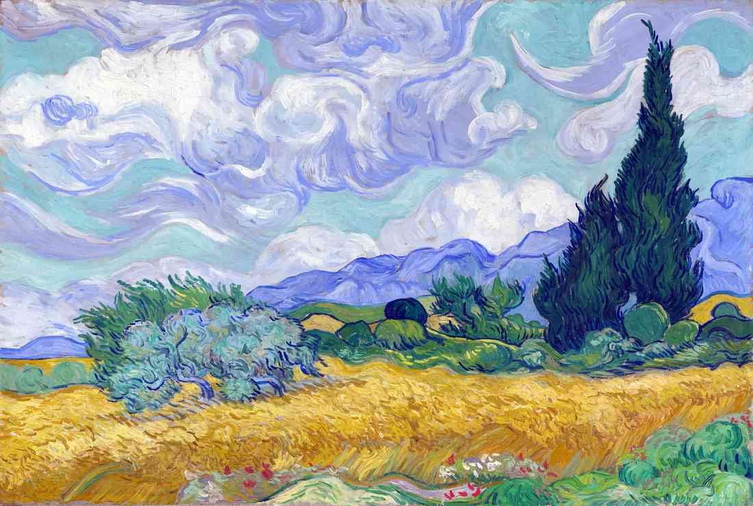 Vincent van Gogh A Wheatfield with Cypresses A4 Photo Print 2