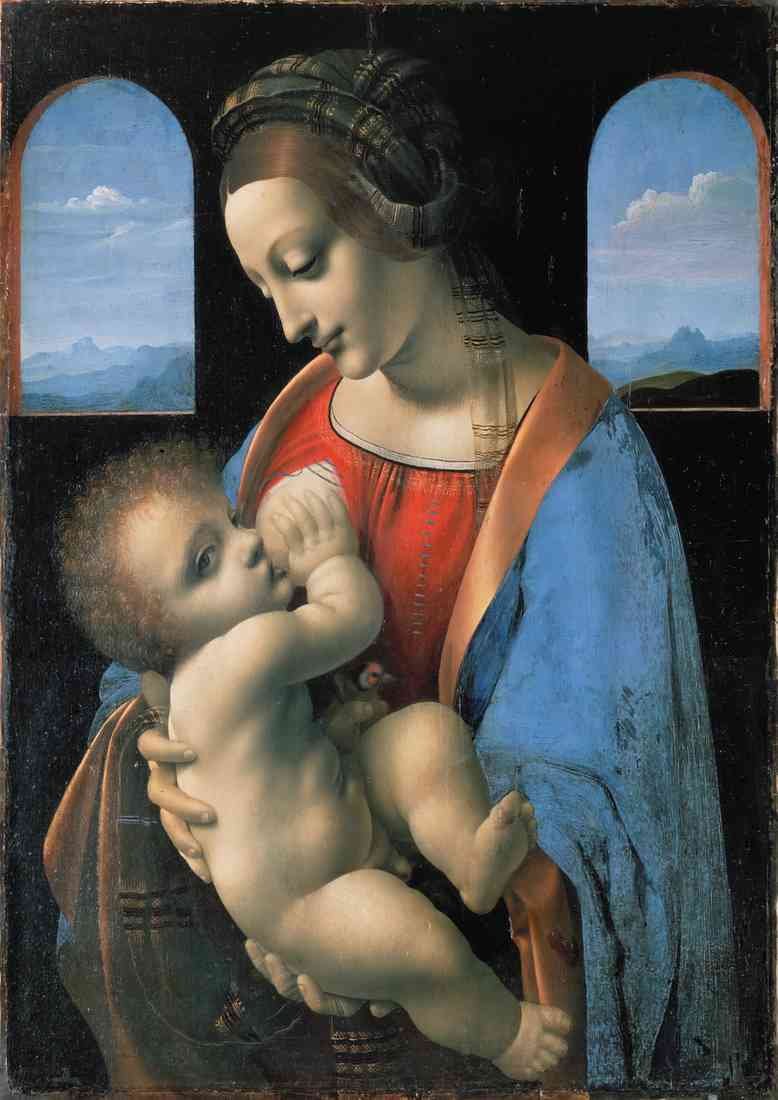 Vinci madonna and the child A4 Photo Print