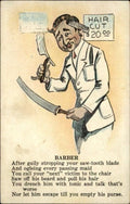 Vinegar Valentine Barber Comic 1900s barber advert A4 Photo Print