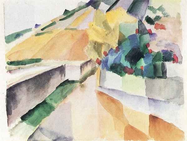 Vineyards on Lake Murten by August Macke Expressionism A4 Photo Print
