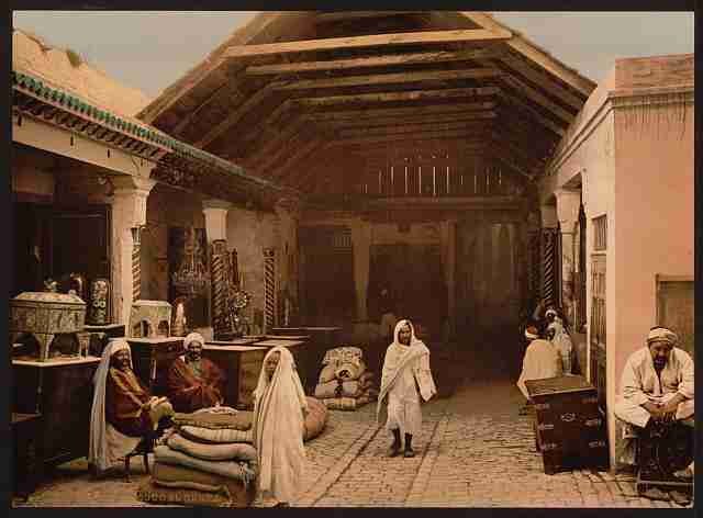 Vintage A bazaar Tunis A4 Photo Print