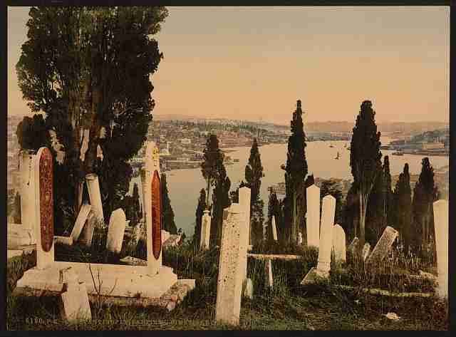 Vintage A part of the Eyoub cemetery I Constantinople A4 Photo Print