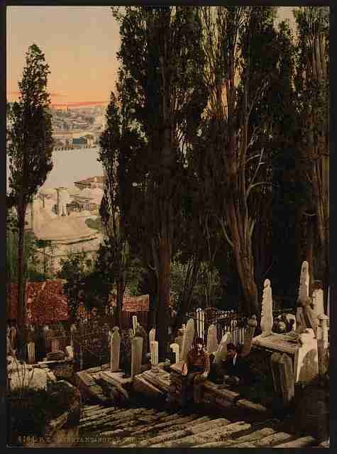 Vintage A part of the Eyoub cemetery II Constantinople A4 Photo Print