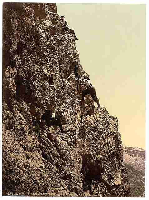 Vintage A steep climb Tyrol A4 Photo Print