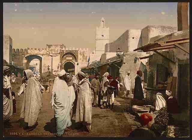 Vintage A street I Kairwan A4 Photo Print