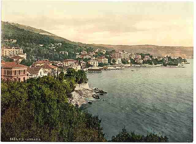 Vintage Abbazia II general view Istria A4 Photo Print