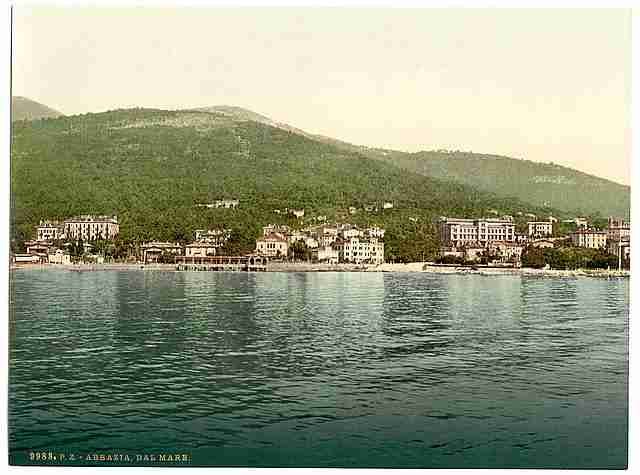 Vintage Abbazia from the sea Istria A4 Photo Print