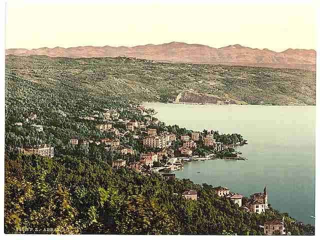 Vintage Abbazia general view Istria A4 Photo Print