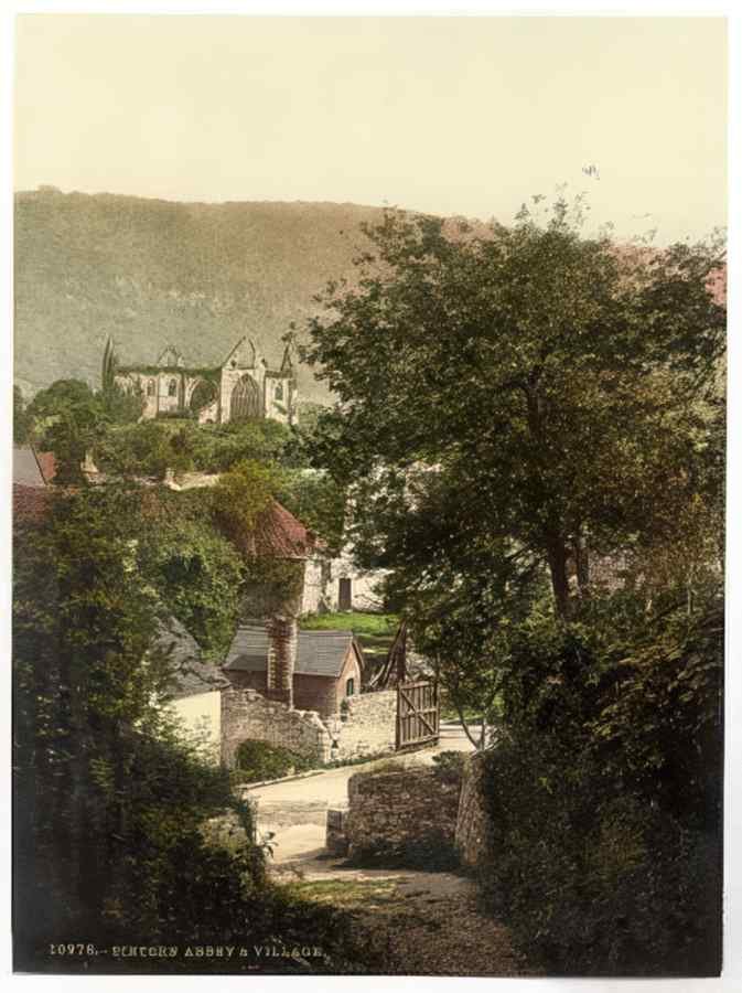 Vintage Abbey And Village Tintern England A4 Photo Print