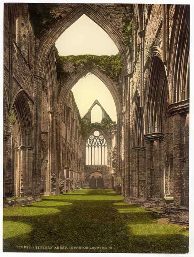 Vintage Abbey Interior Looking W Tintern England A4 Photo Print