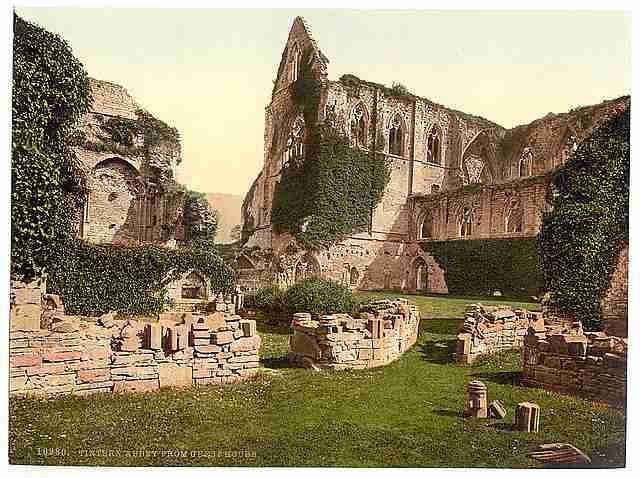 Vintage Abbey from the guest house Tintern A4 Photo Print