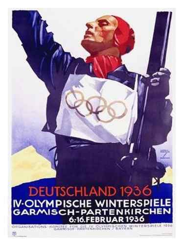 Vintage Advert 1936 Winter Olympics A4 Photo Print