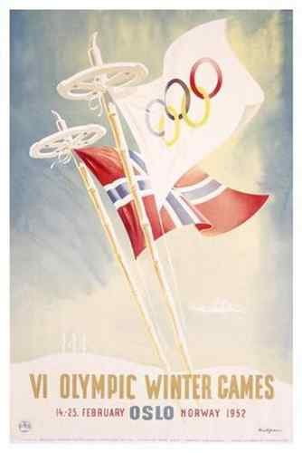 Vintage Advert 1952 Winter Olympic Games Oslo A4 Photo Print