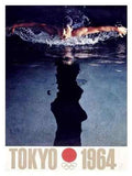 Vintage Advert 1964 Tokyo Olympics Swimming A4 Photo Print