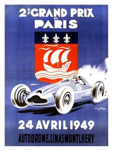 Vintage Advert 2e Grand Prix de Paris 1949 A4 Photo Print