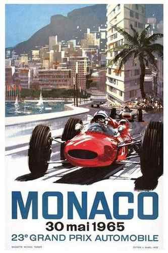 Vintage Advert Grand Prix Monaco 1965 A4 Photo Print