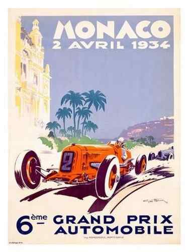 Vintage Advert Monaco Grand Prix 1934 A4 Photo Print