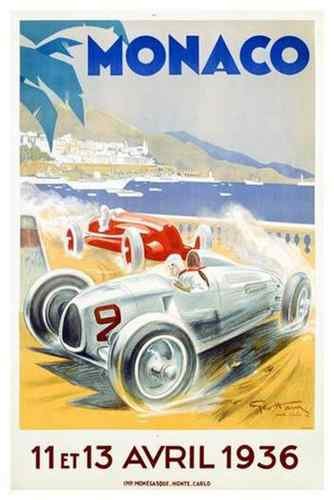 Vintage Advert Monaco Grand Prix 1936 A4 Photo Print
