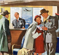 Vintage Airline Ticket 1950s Vintage Retro Advert Poster
