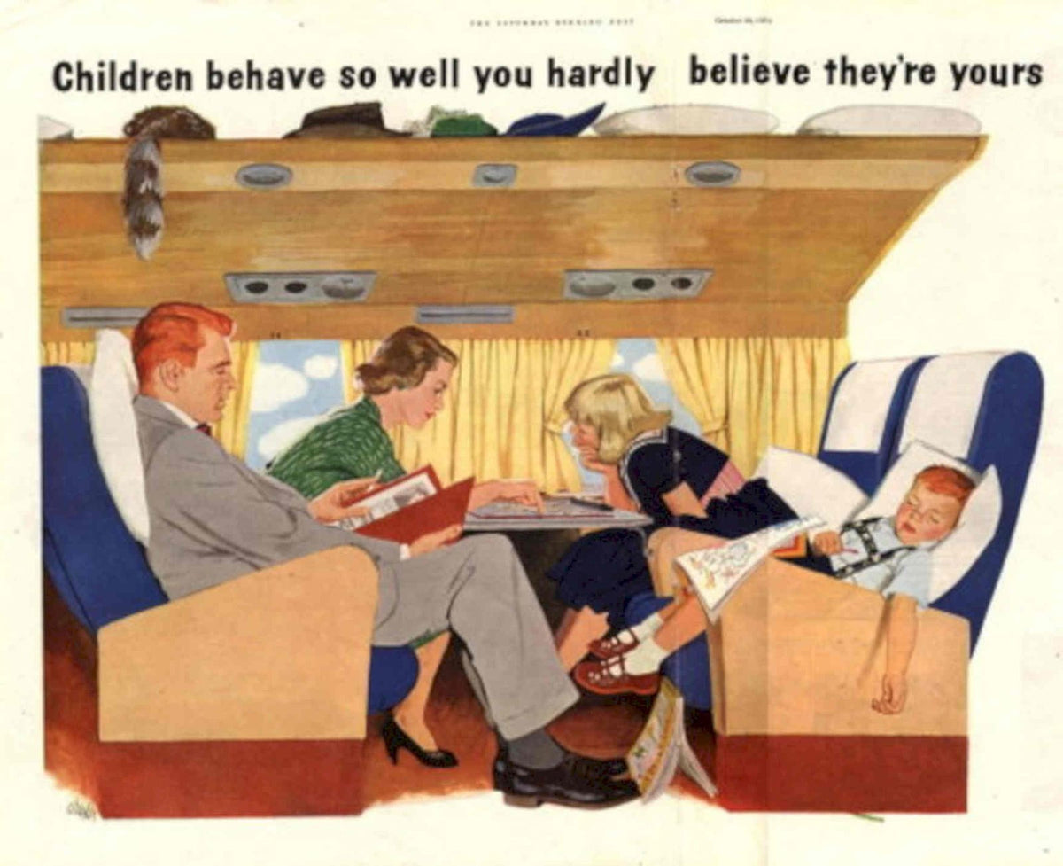 Vintage Airline Travel 1950s Vintage Retro Advert Poster