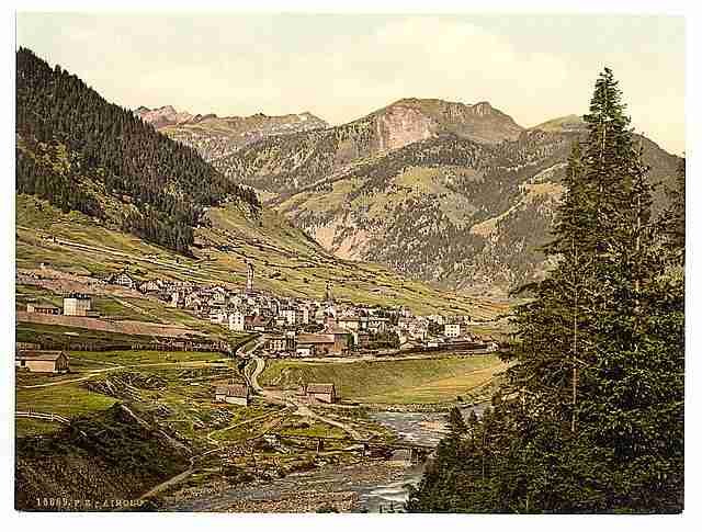 Vintage Airolo general view I St Gotthard Railway A4 Photo Print