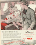 Vintage Airplane Travel 1950s Vintage Retro Advert Poster