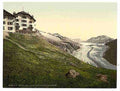 Vintage Aletsch glacier and Belalp Hotel Valais Alps of A4 Photo Print