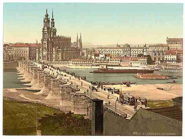 Vintage Altstadt I Dresden Saxony A4 Photo Print