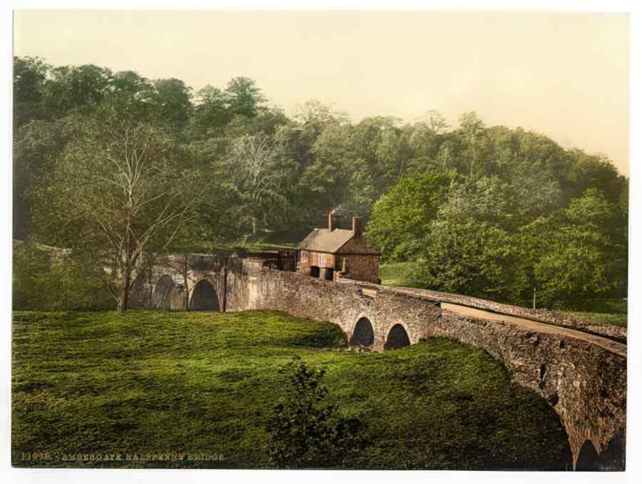 Vintage Ambergate Halfpenny Bridge Derbyshire England A4 Photo Print
