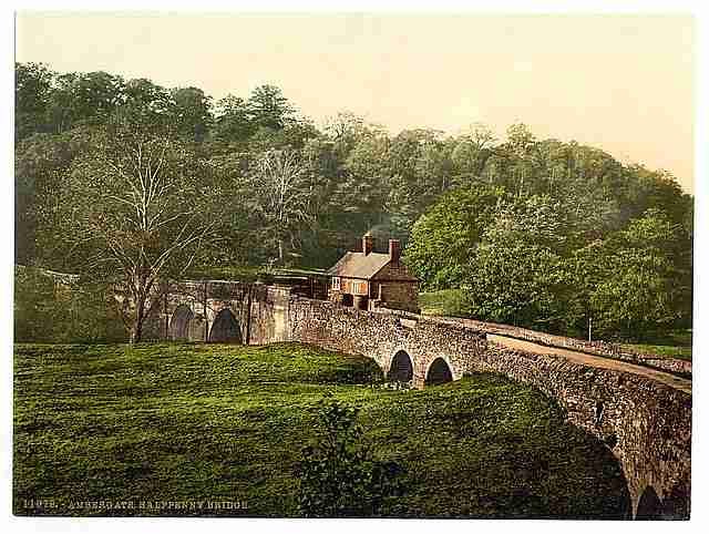 Vintage Ambergate Halfpenny Bridge Derbyshire A4 Photo Print