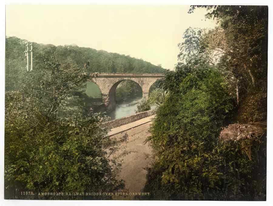 Vintage Ambergate Railway Bridge Over River Derwent Derbyshire England A4 Photo Print