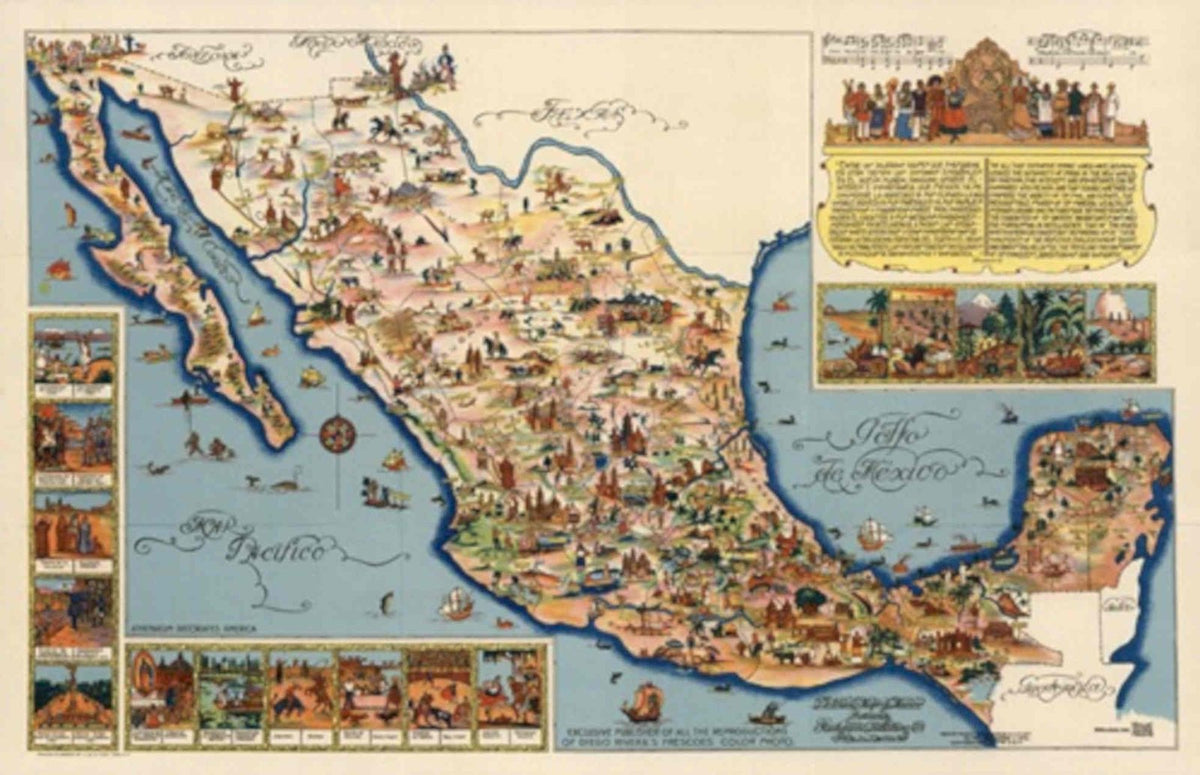 Vintage America Map Vintage Retro Advert Poster