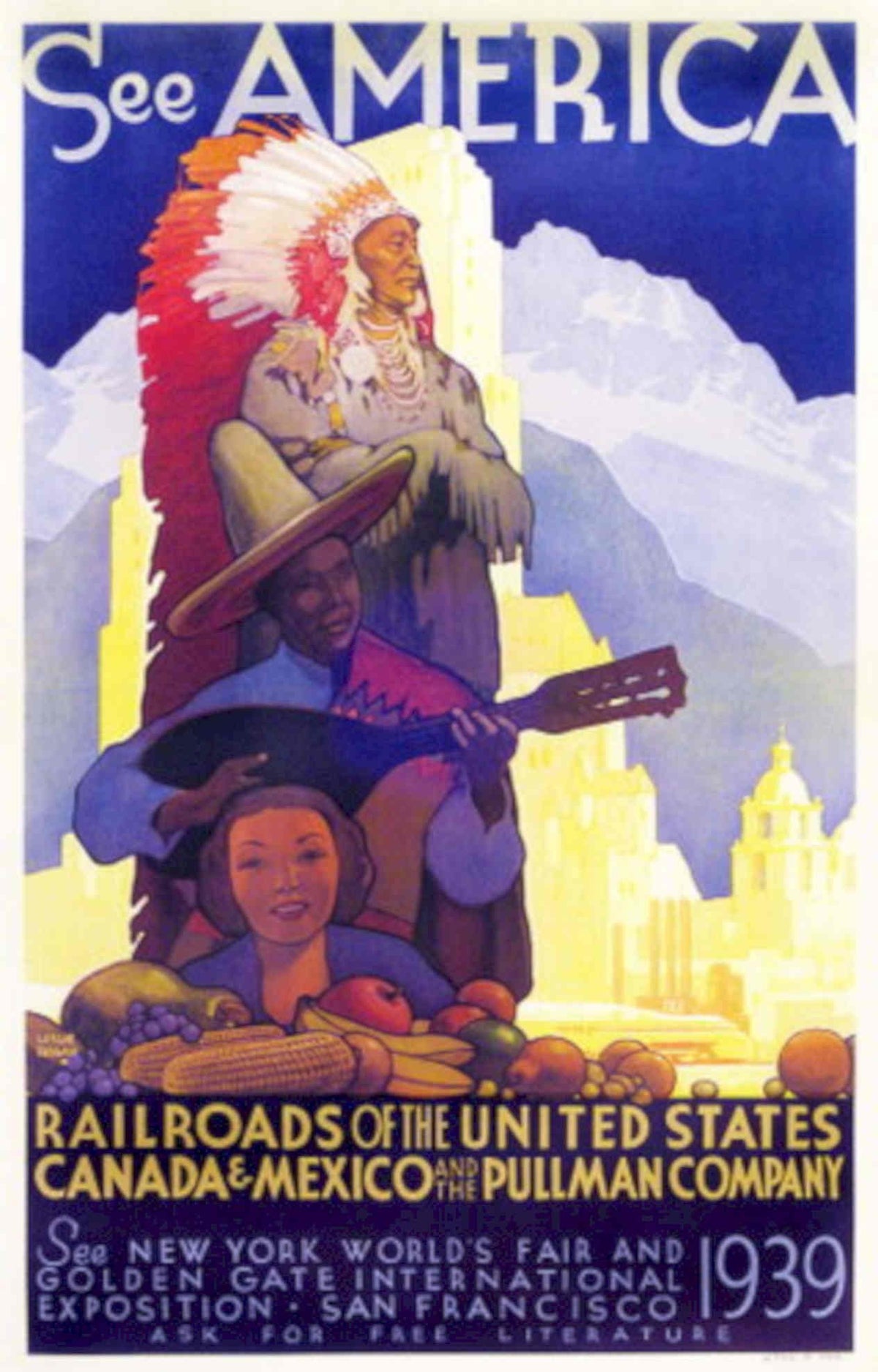 Vintage America Poster 1930s Vintage Retro Advert Poster
