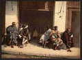 Vintage Arabs before a cafe Algiers A4 Photo Print