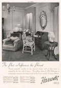 Vintage Armchair Harrods 1930s Vintage Retro Advert Poster