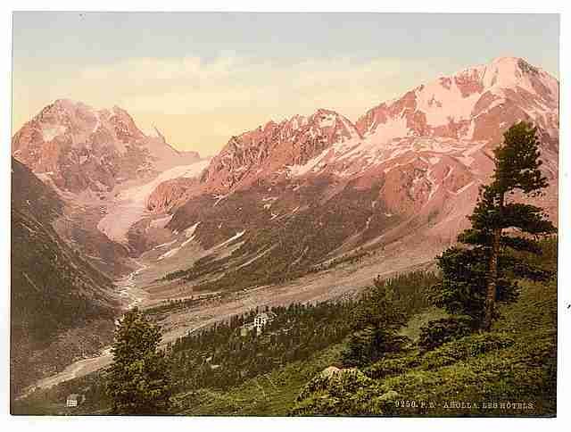 Vintage Arolla the hotel Valais Alps of A4 Photo Print