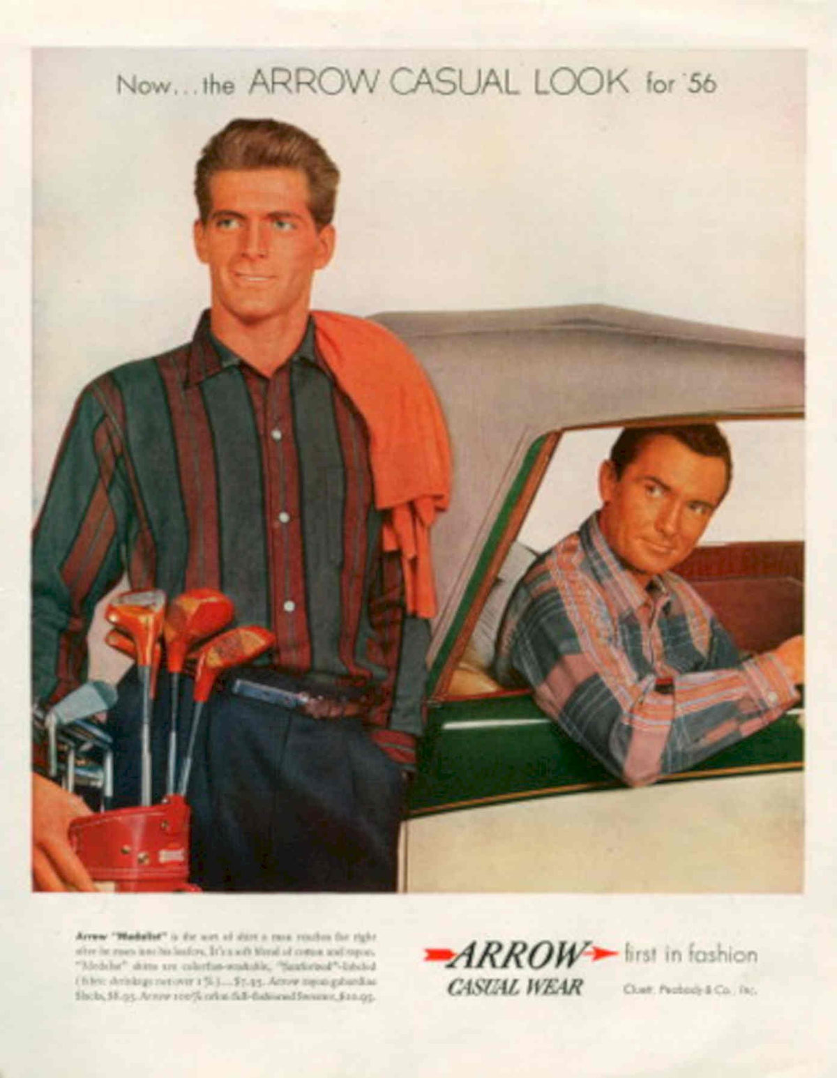 Vintage Arrow Casual 1950s Vintage Retro Advert Poster