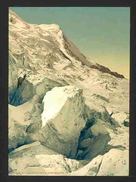 Vintage Ascension du Mont Blanc Chamonix Valley A4 Photo Print