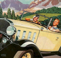 Vintage Automobile Coupe 1930s Vintage Retro Advert Poster