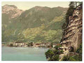Vintage Axenstrasse and Brunnen Lake Lucerne A4 Photo Print