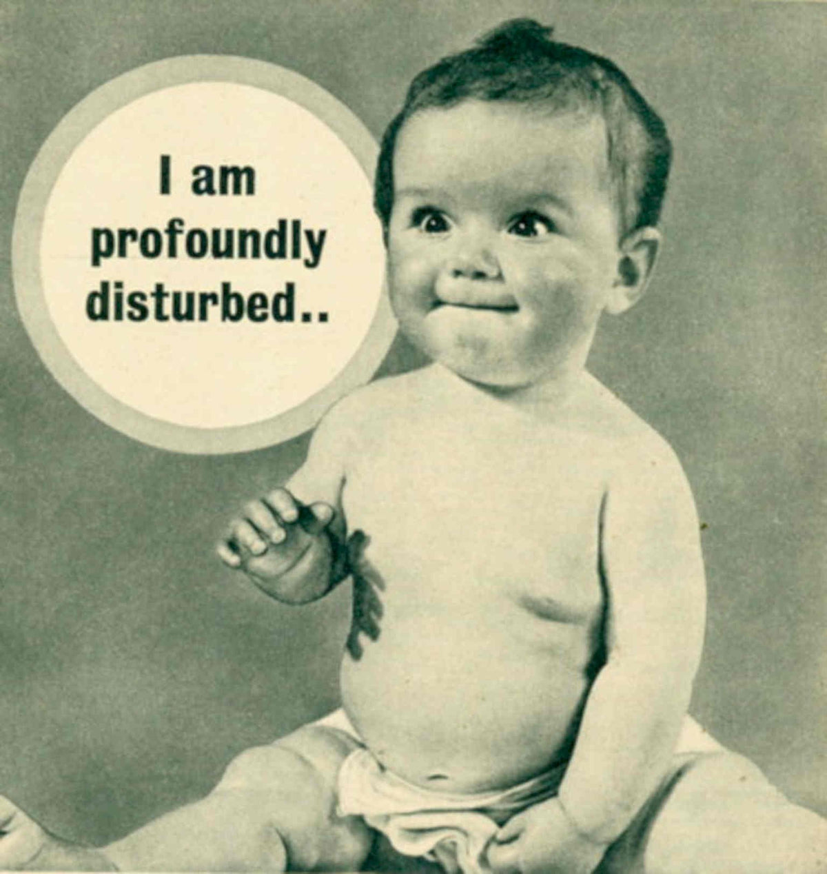 Vintage Baby Disturbed 1950s Vintage Retro Advert Poster