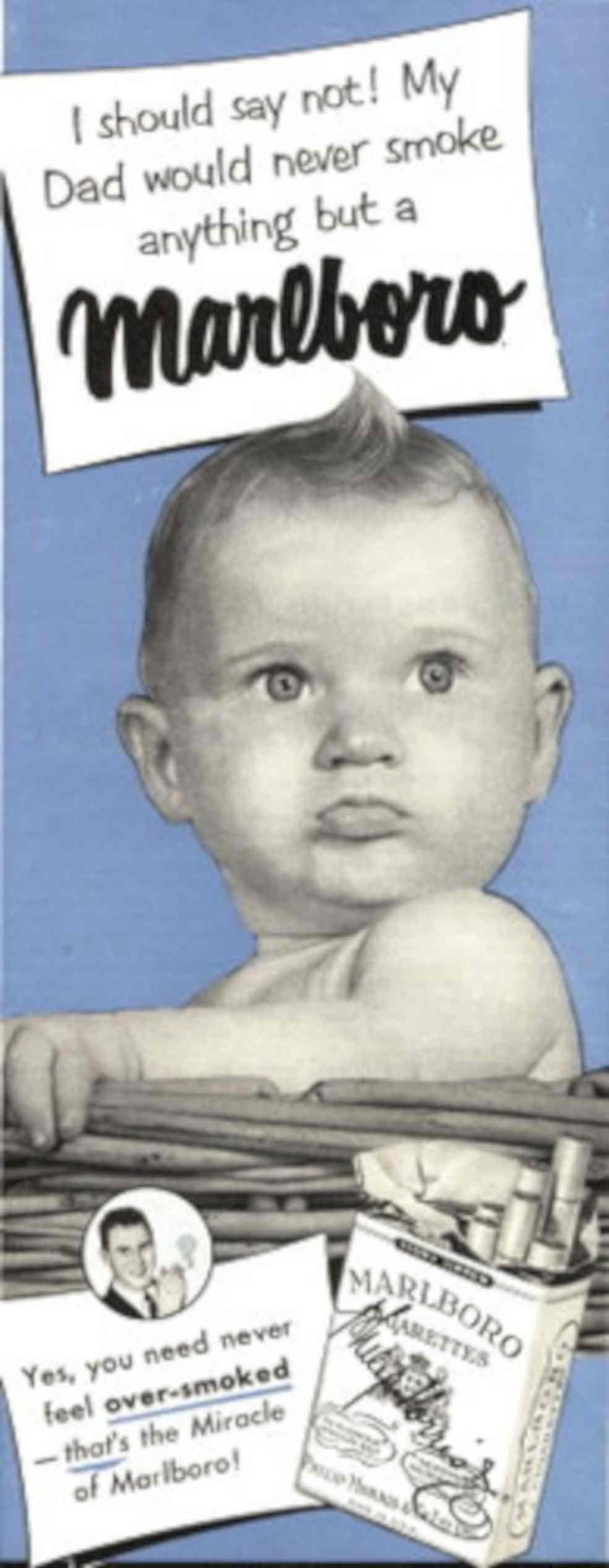 Vintage Baby Marlboro 1950s Vintage Retro Advert Poster