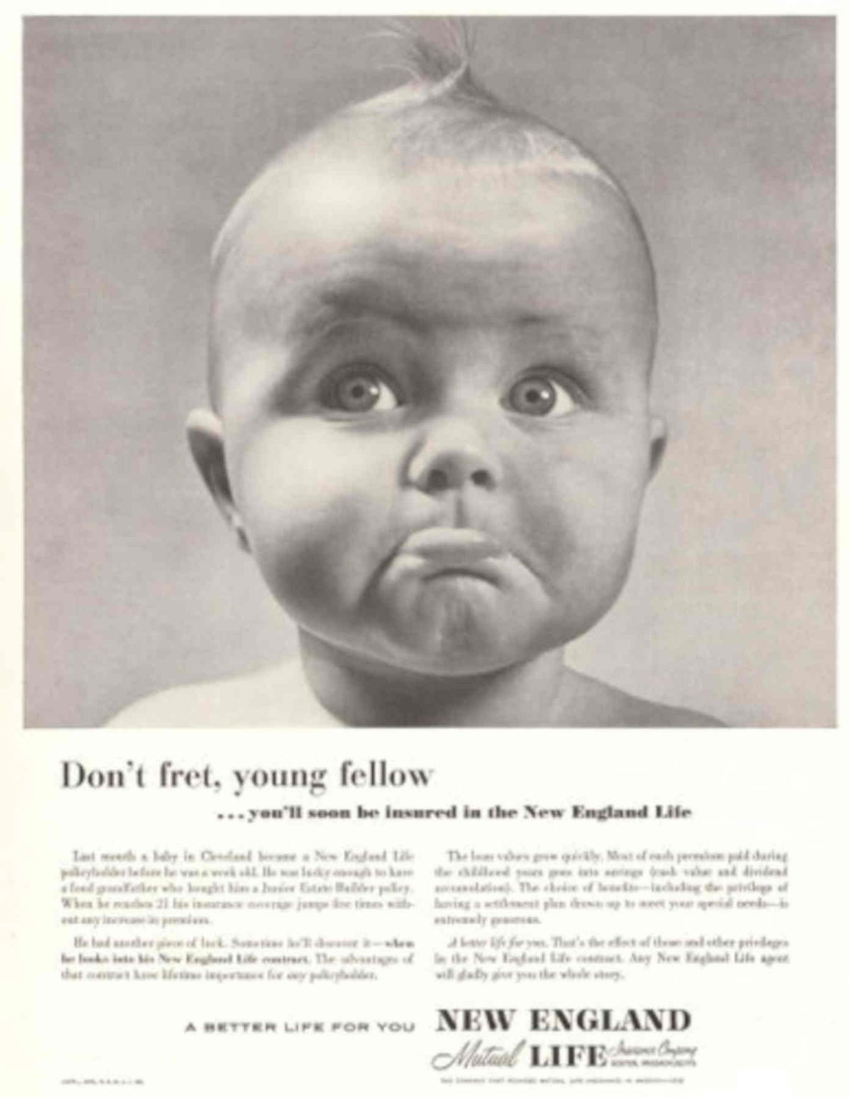 Vintage Baby Portrait 1940s Vintage Retro Advert Poster