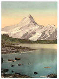 Vintage Bach Alps Lake and Schreckhorn Bernese Oberland A4 Photo Print