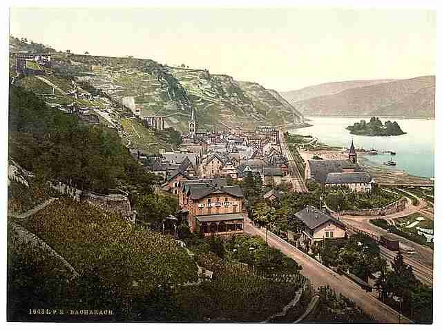 Vintage Bacharach the Rhine A4 Photo Print