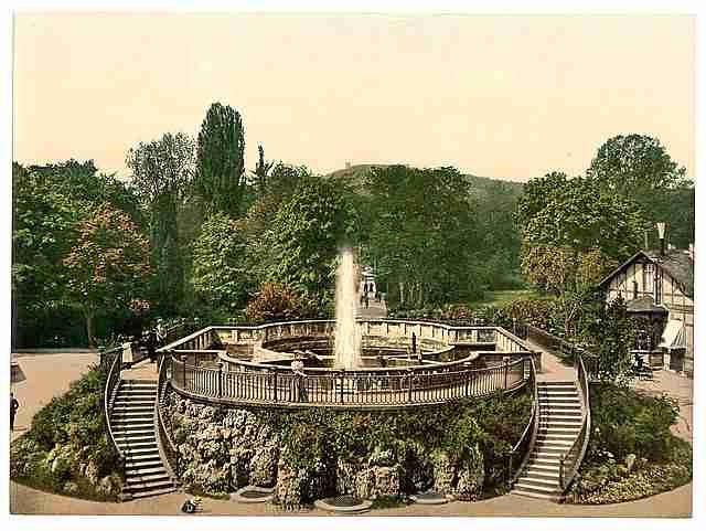 Vintage Bad Neuheim the Great Fountain Hesse Nassau A4 Photo Print